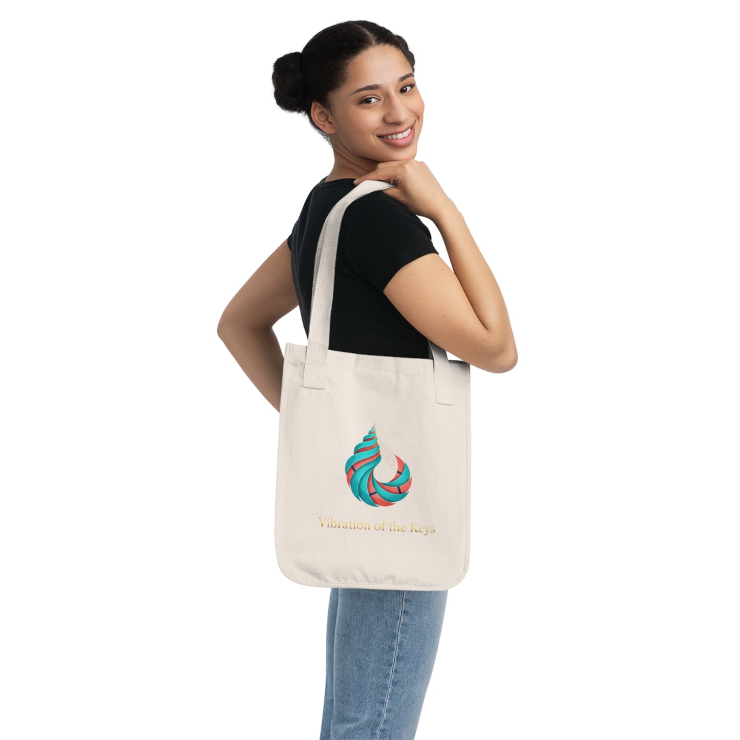Vibration of the Keys Organic Canvas Tote Bag (Customizable)