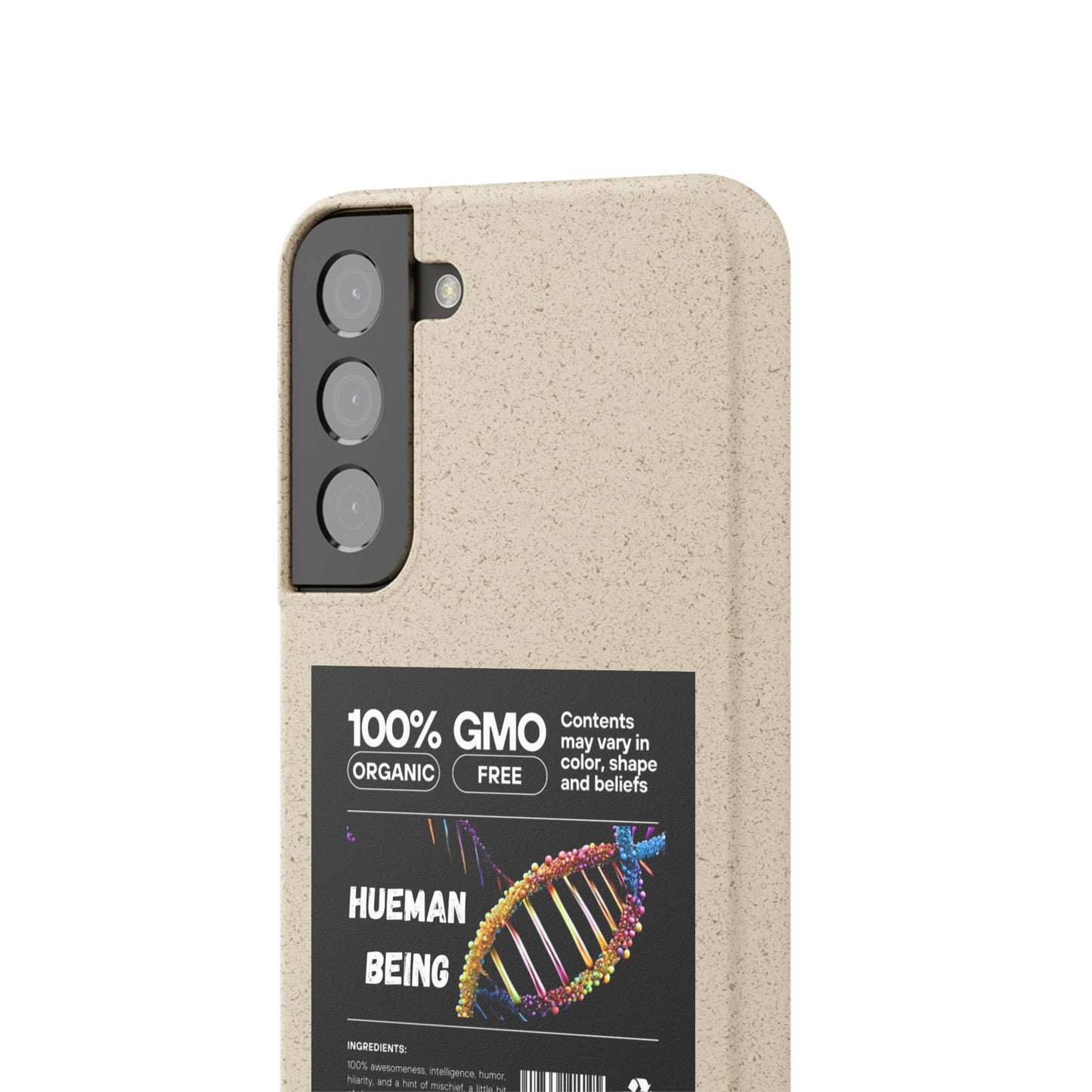 "100% GMO Free Hueman Being" Eco-Friendly Protective Cover