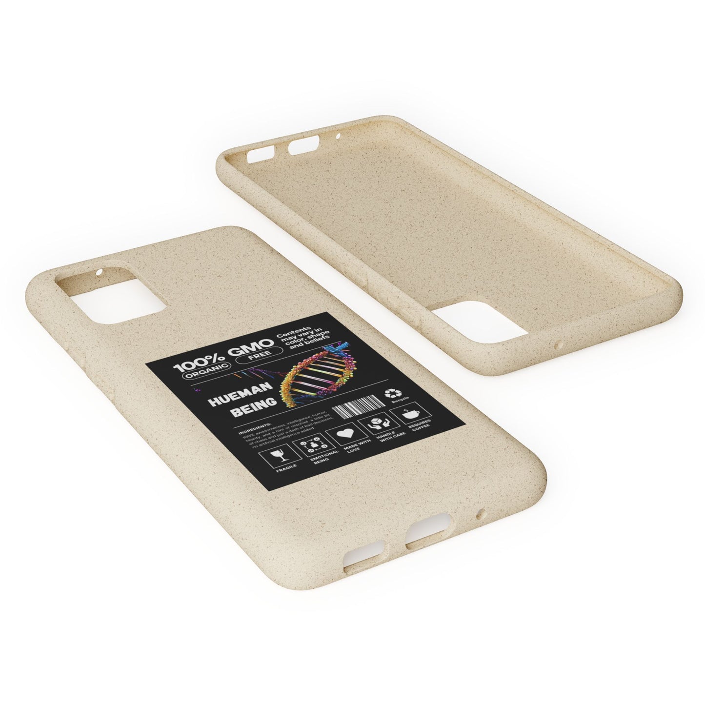 "100% GMO Free Hueman Being" Eco-Friendly Protective Cover