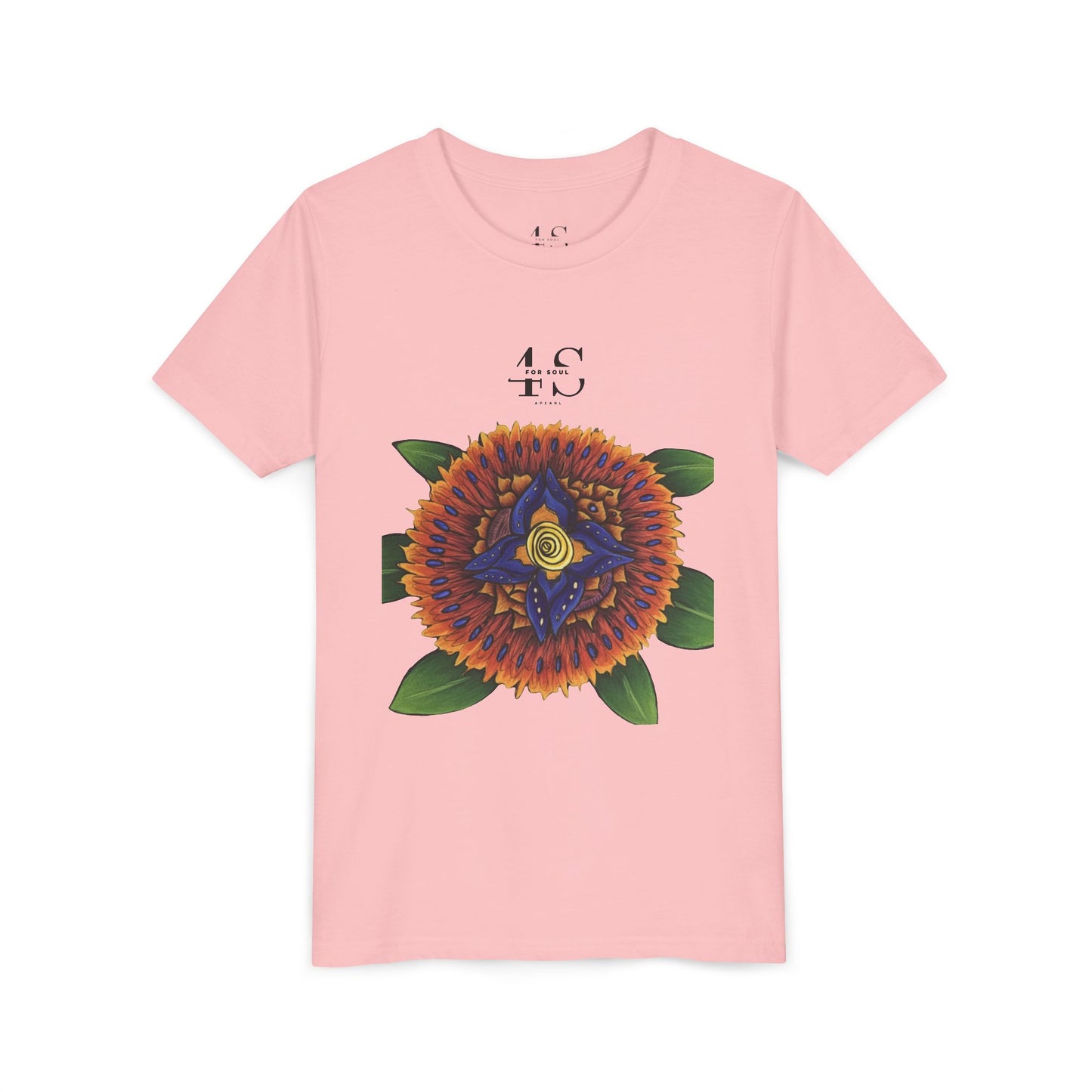 Camiseta juvenil con vibrante estampado geométrico de girasol