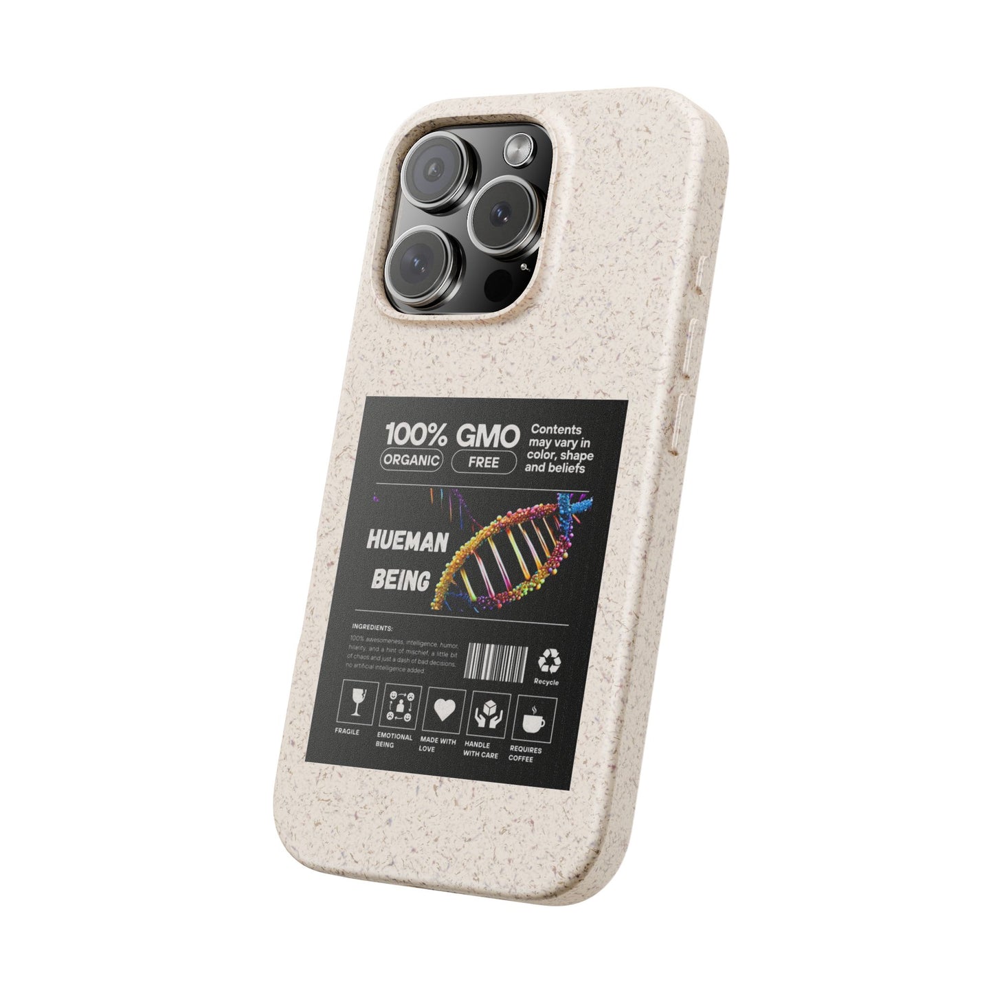 "100% GMO Free Hueman Being" Eco-Friendly Protective Cover