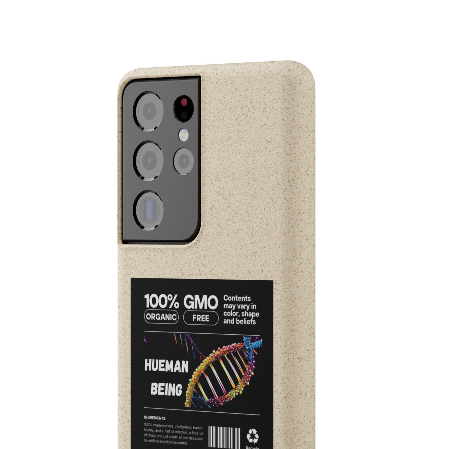 "100% GMO Free Hueman Being" Eco-Friendly Protective Cover