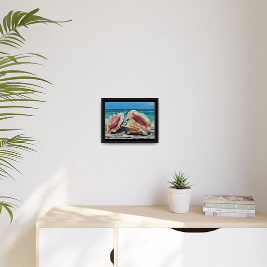 Vibration of the Keys Conch Shell Beach Framed Wall Art