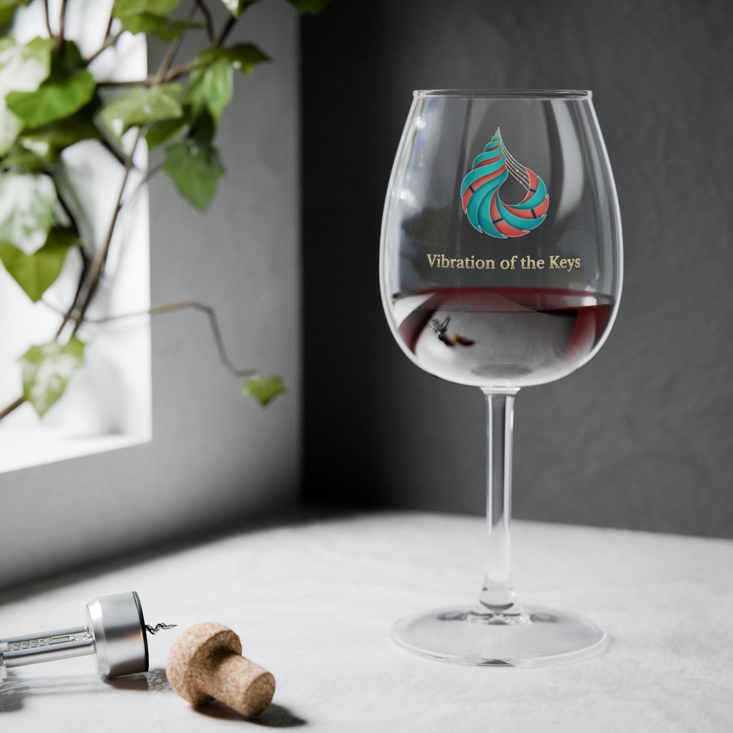 Vibration of the Keys 12oz Wine Glass – "A day at the beach"