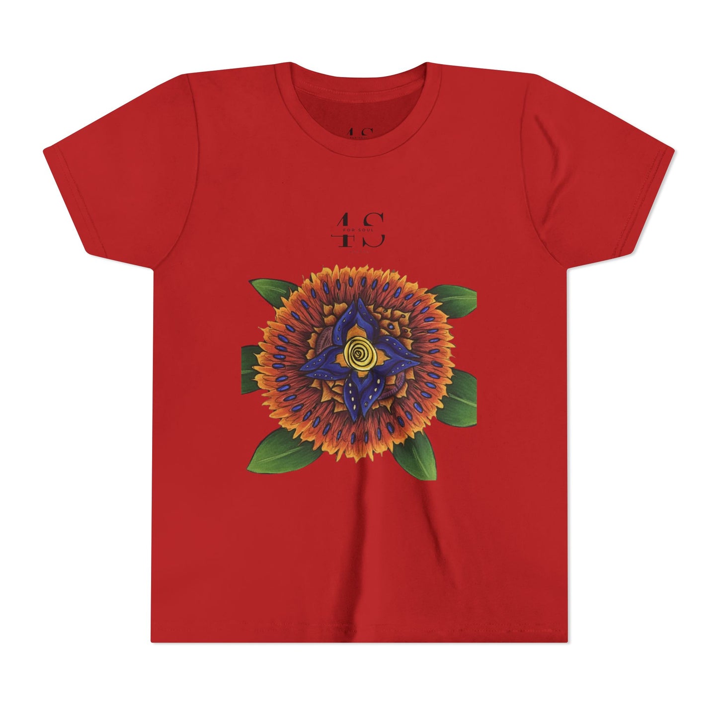 Camiseta juvenil con vibrante estampado geométrico de girasol