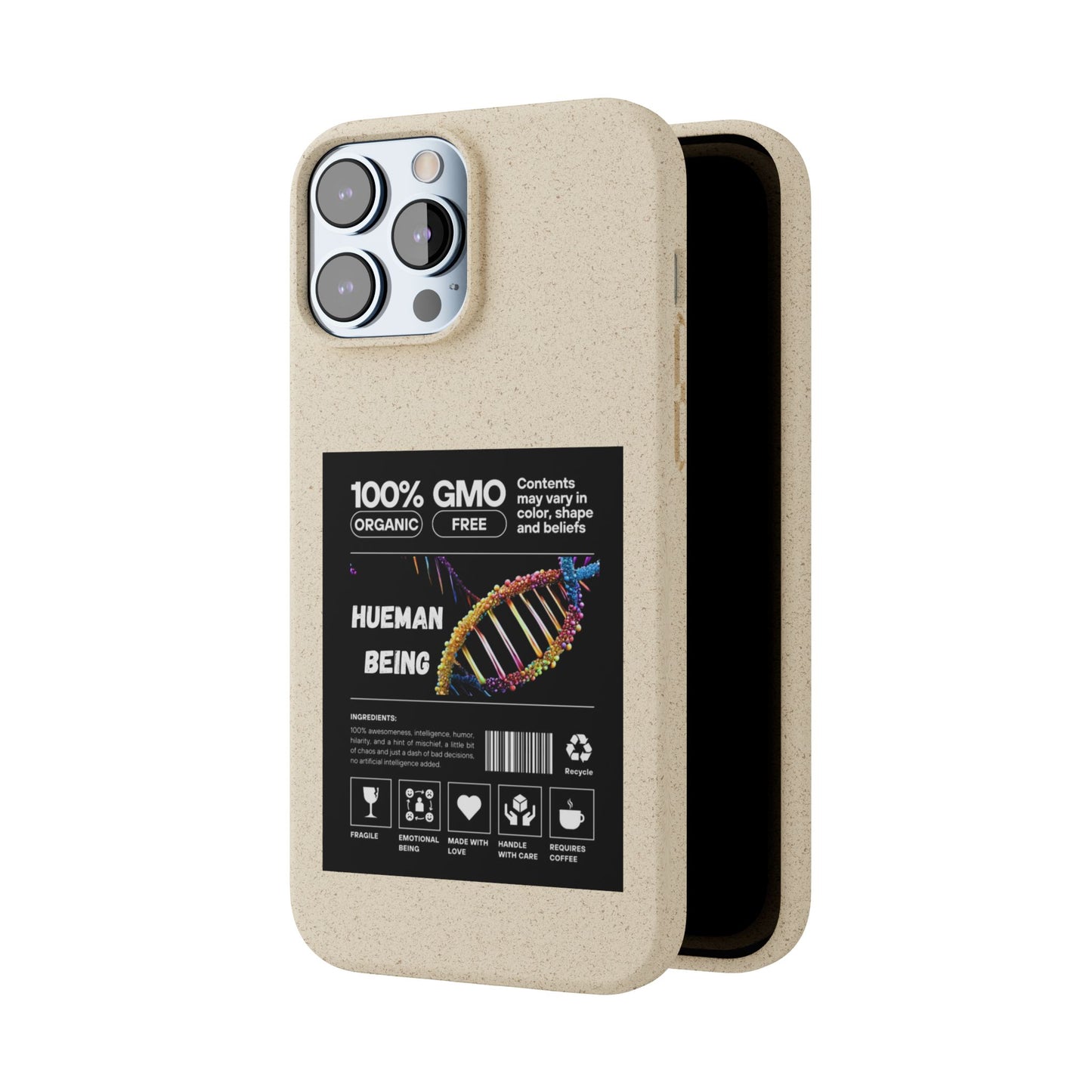 "100% GMO Free Hueman Being" Eco-Friendly Protective Cover