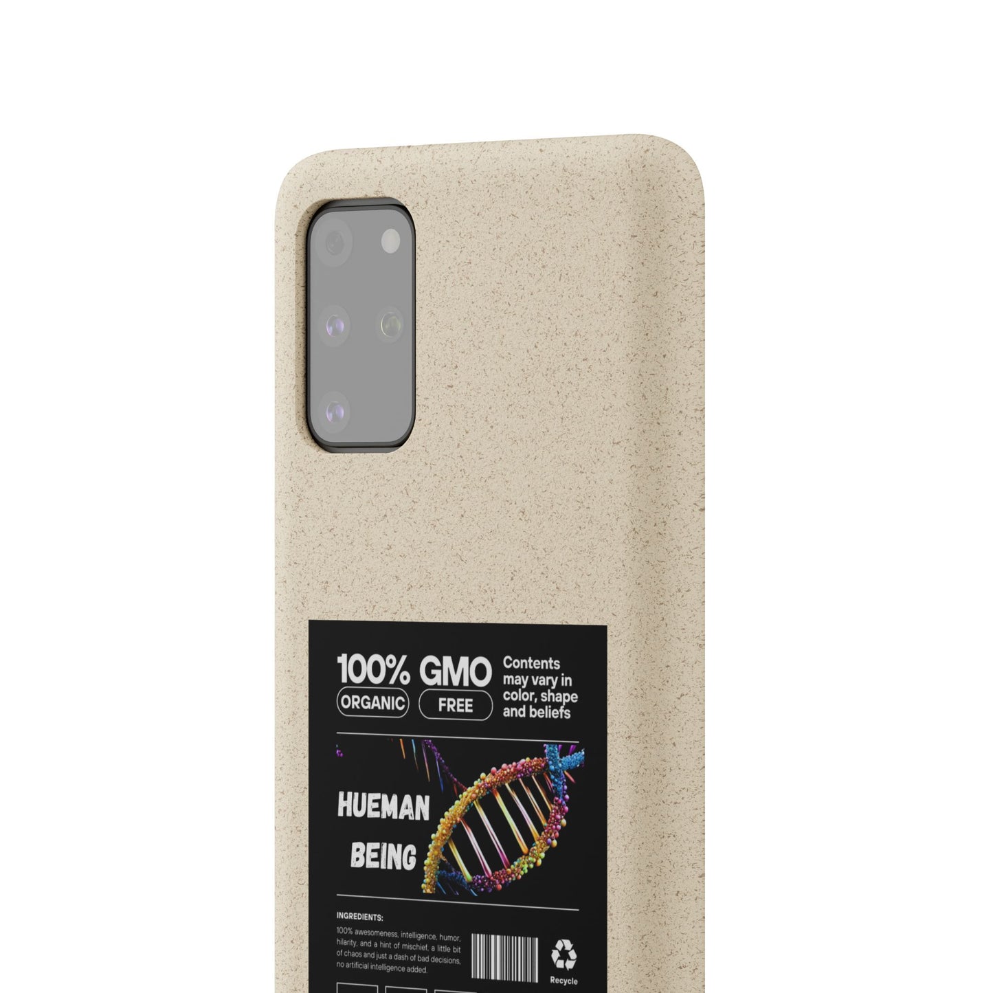 "100% GMO Free Hueman Being" Eco-Friendly Protective Cover