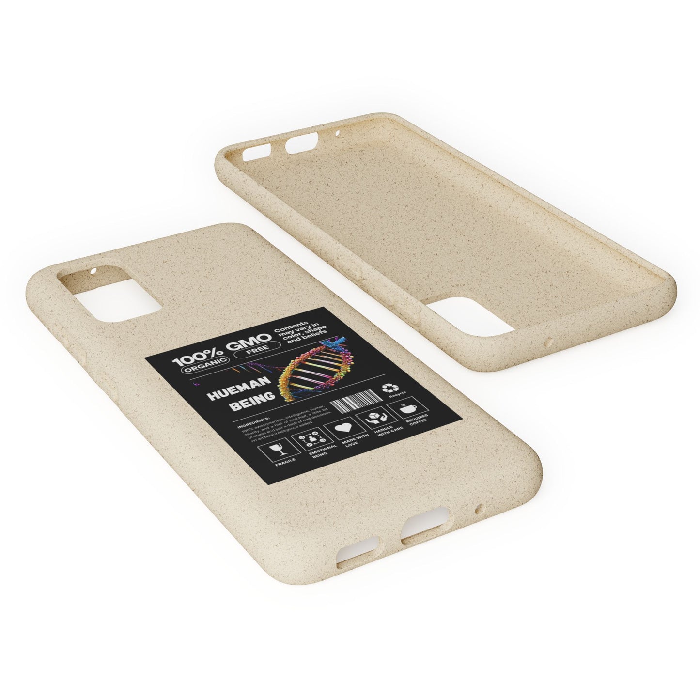 "100% GMO Free Hueman Being" Eco-Friendly Protective Cover