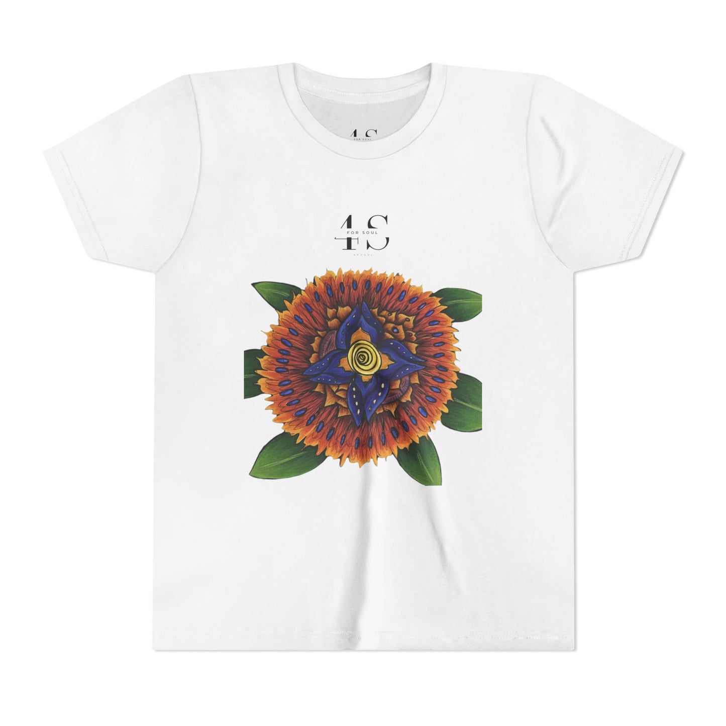Camiseta juvenil con vibrante estampado geométrico de girasol