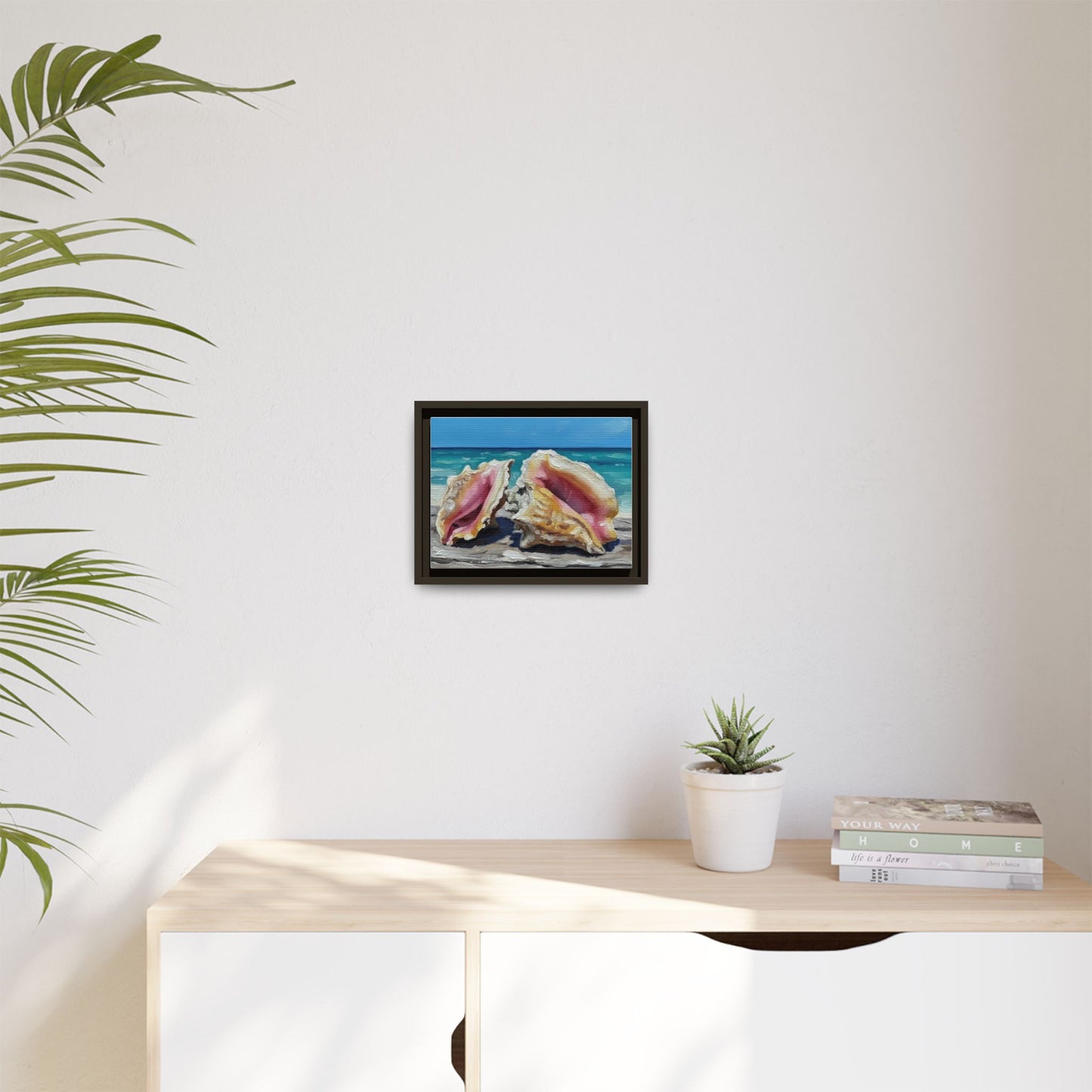 Vibration of the Keys Conch Shell Beach Framed Wall Art