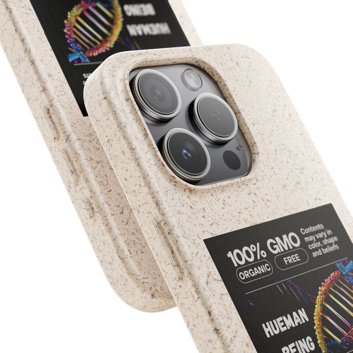 "100% GMO Free Hueman Being" Eco-Friendly Protective Cover